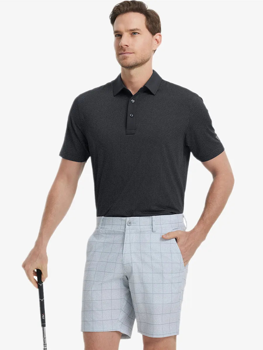 4 Way Stretch Jacquard Polo