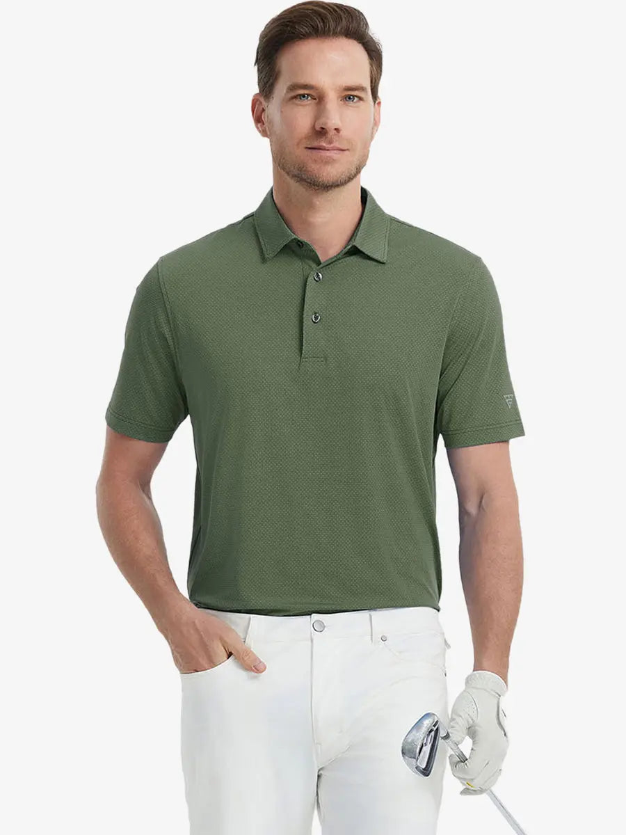 4 Way Stretch Jacquard Polo