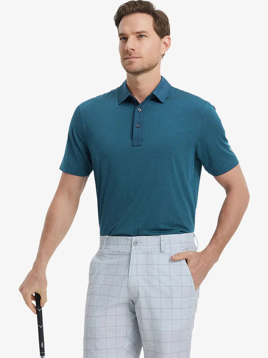 4 Way Stretch Jacquard Polo