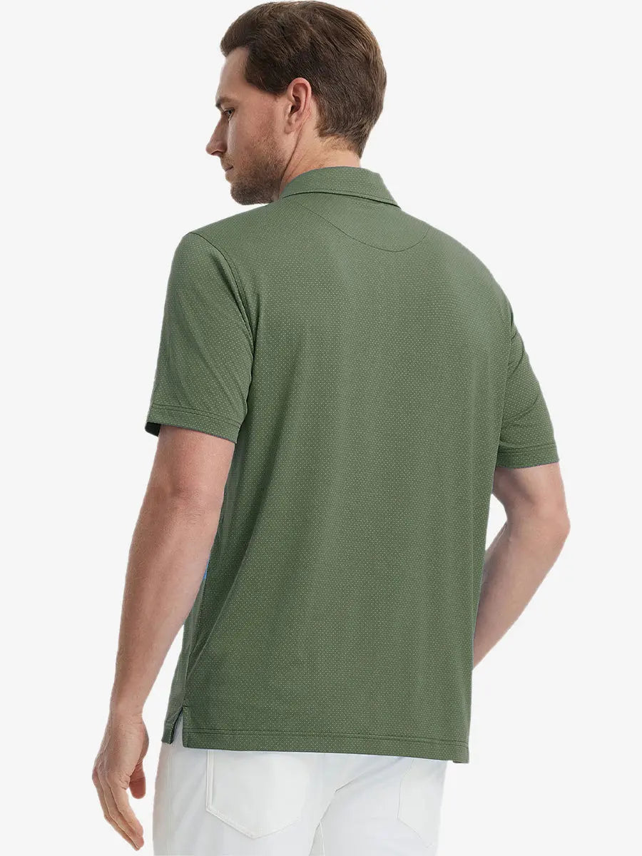 4 Way Stretch Jacquard Polo