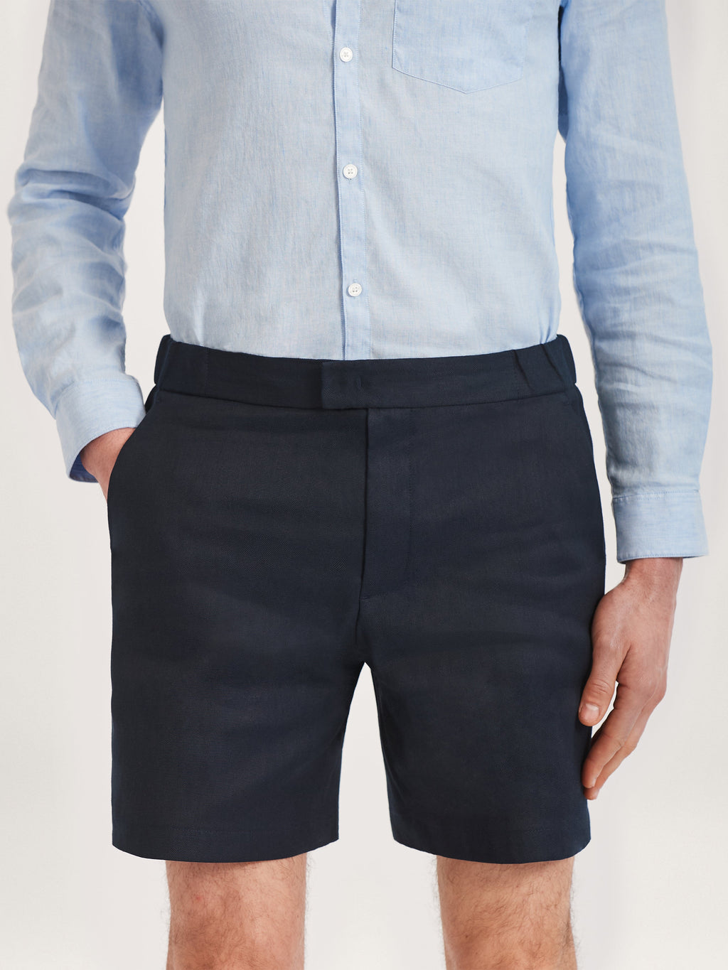 The 12 Shorts Linen 8" || Navy | Linen