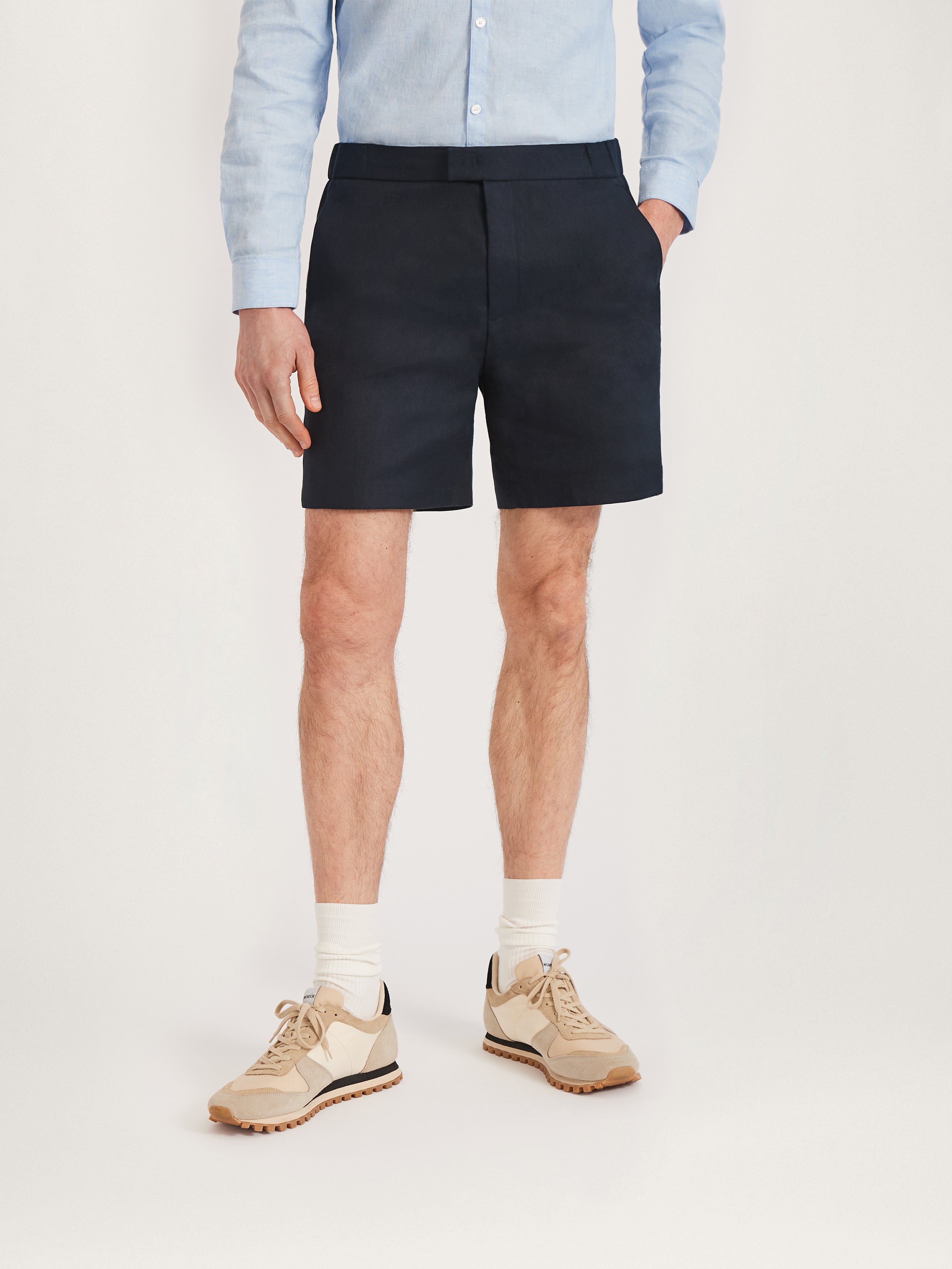 The 12 Shorts Linen 8" || Navy | Linen