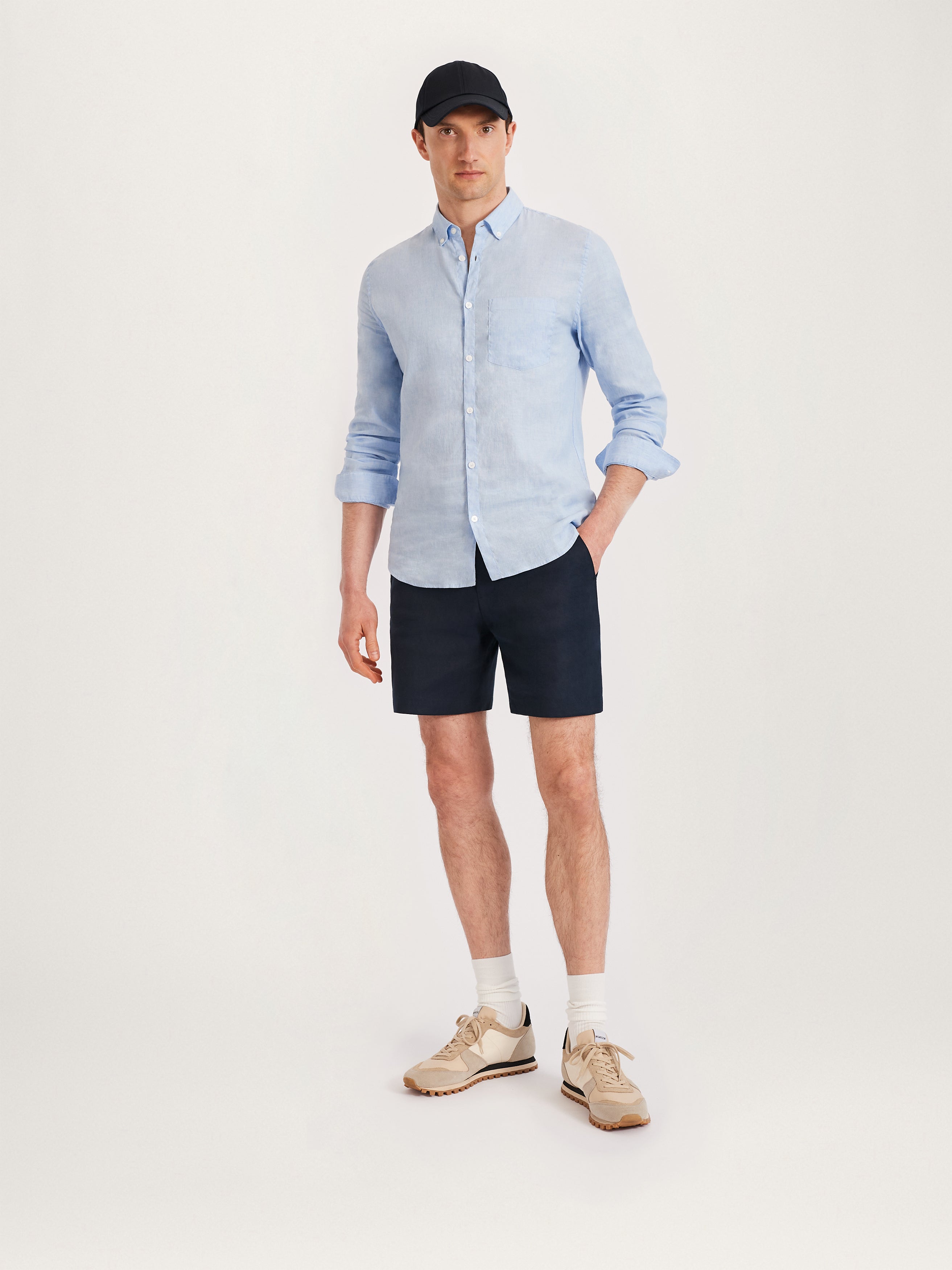 The 12 Shorts Linen 8" || Navy | Linen