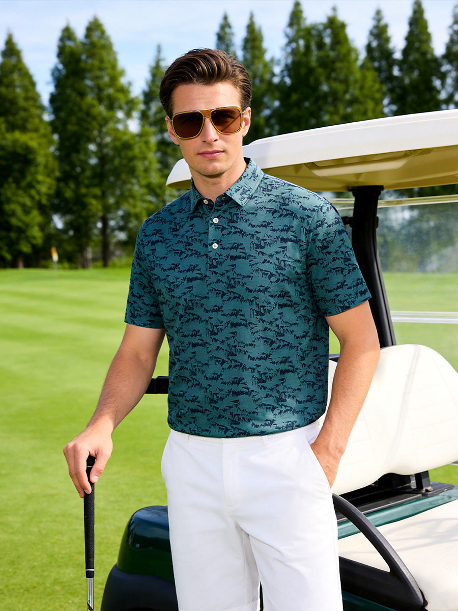 Popular Heather Print Polo