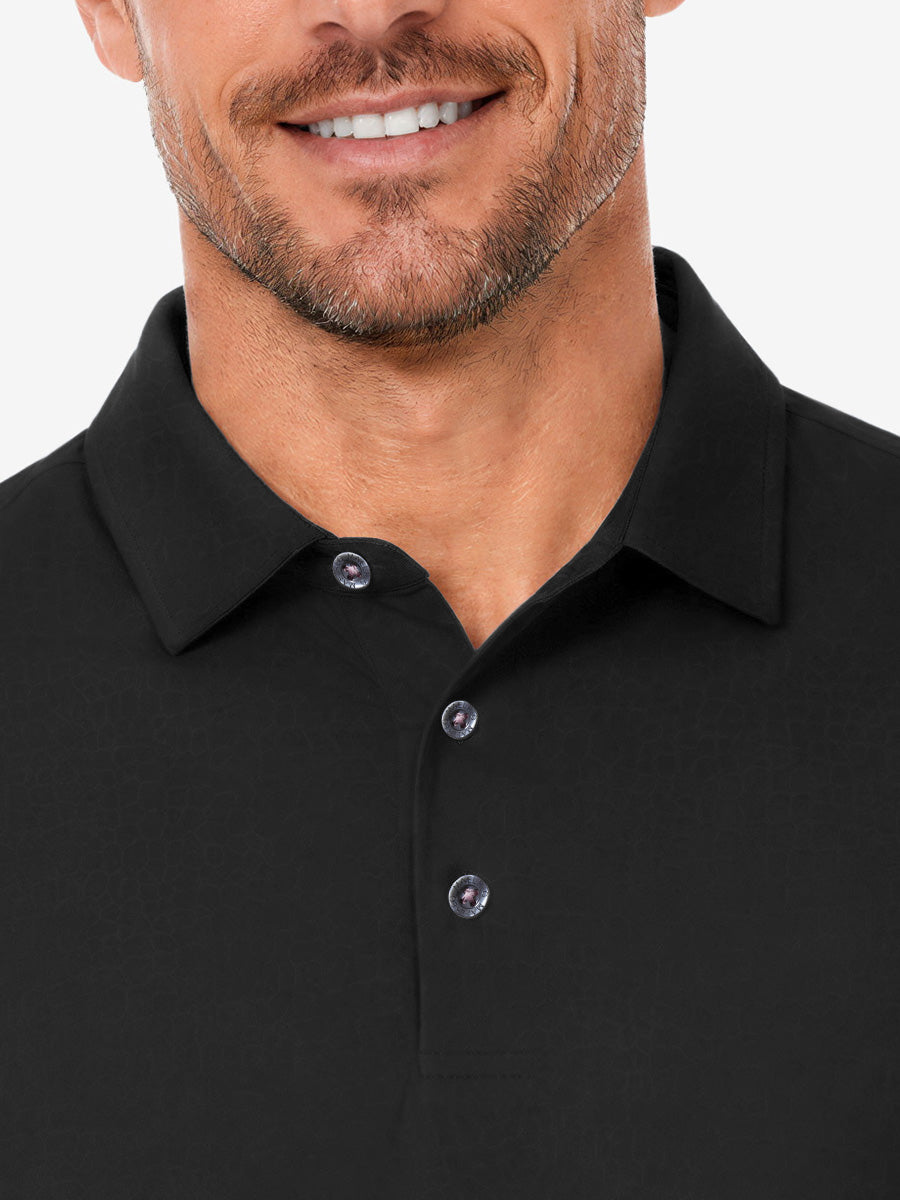 Nylon Blend Casual Jacquard Polo Shirts