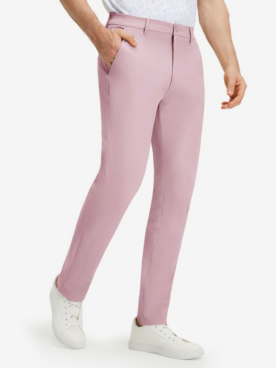 Stretch Cotton Blend Slim Fit Golf Trousers 5 Pockets