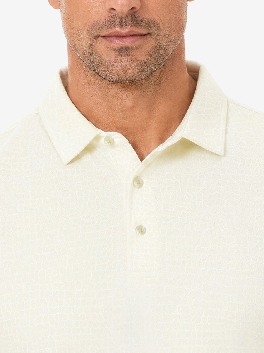 Nylon Blend Casual Jacquard Polo Shirts