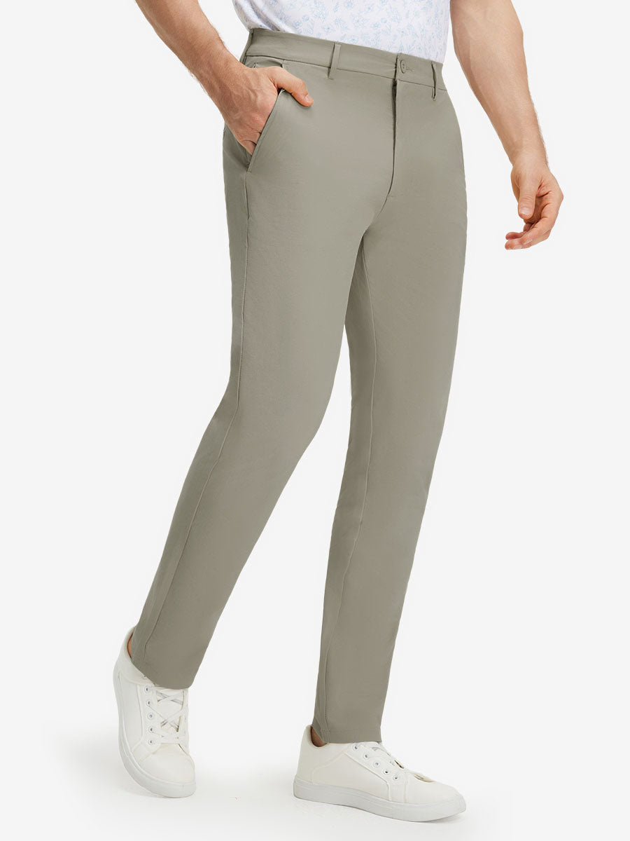 Stretch Cotton Blend Slim Fit Golf Trousers 5 Pockets