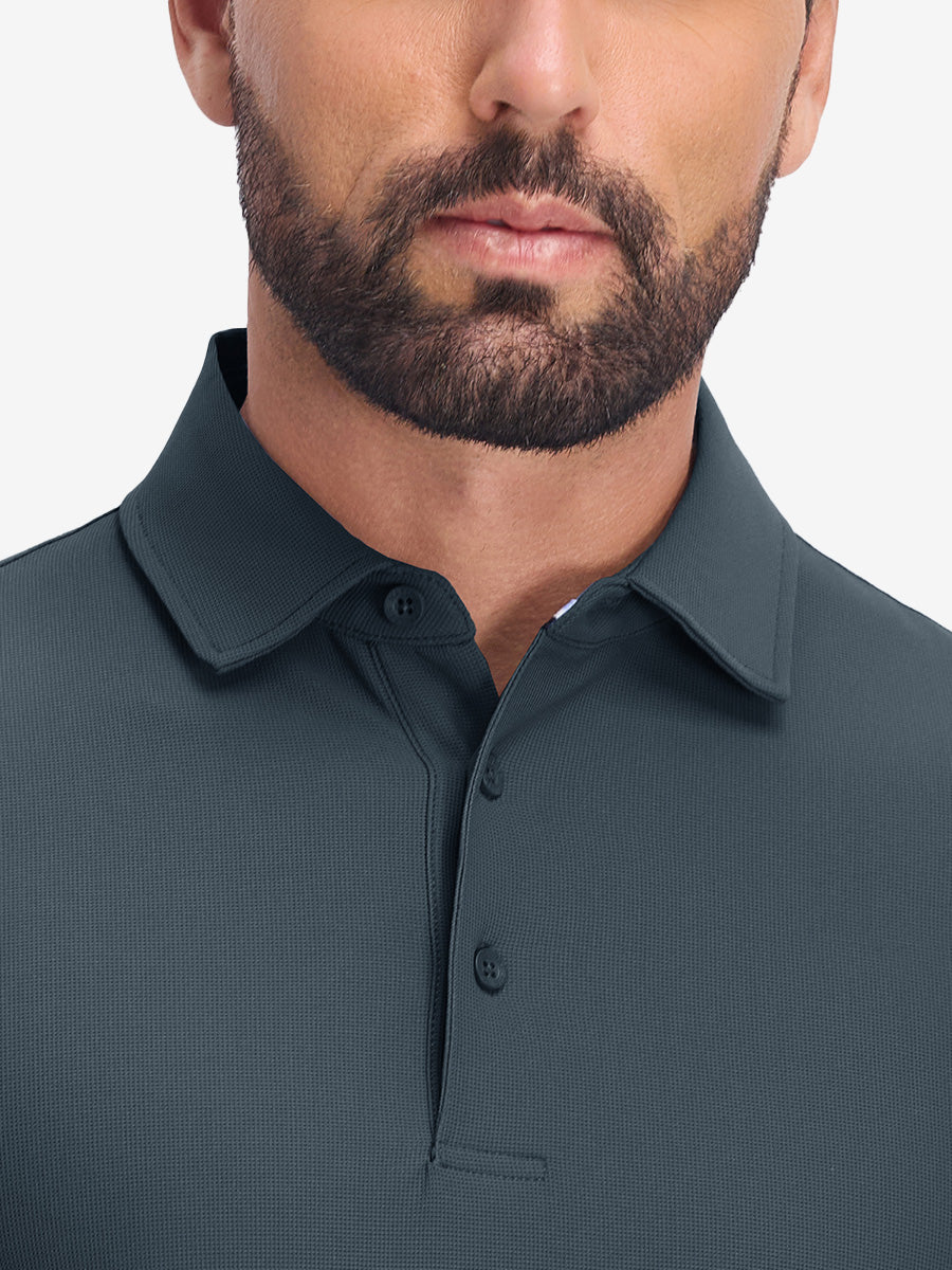 Dry Fit Waffle Textured Collared Golf Shirts
