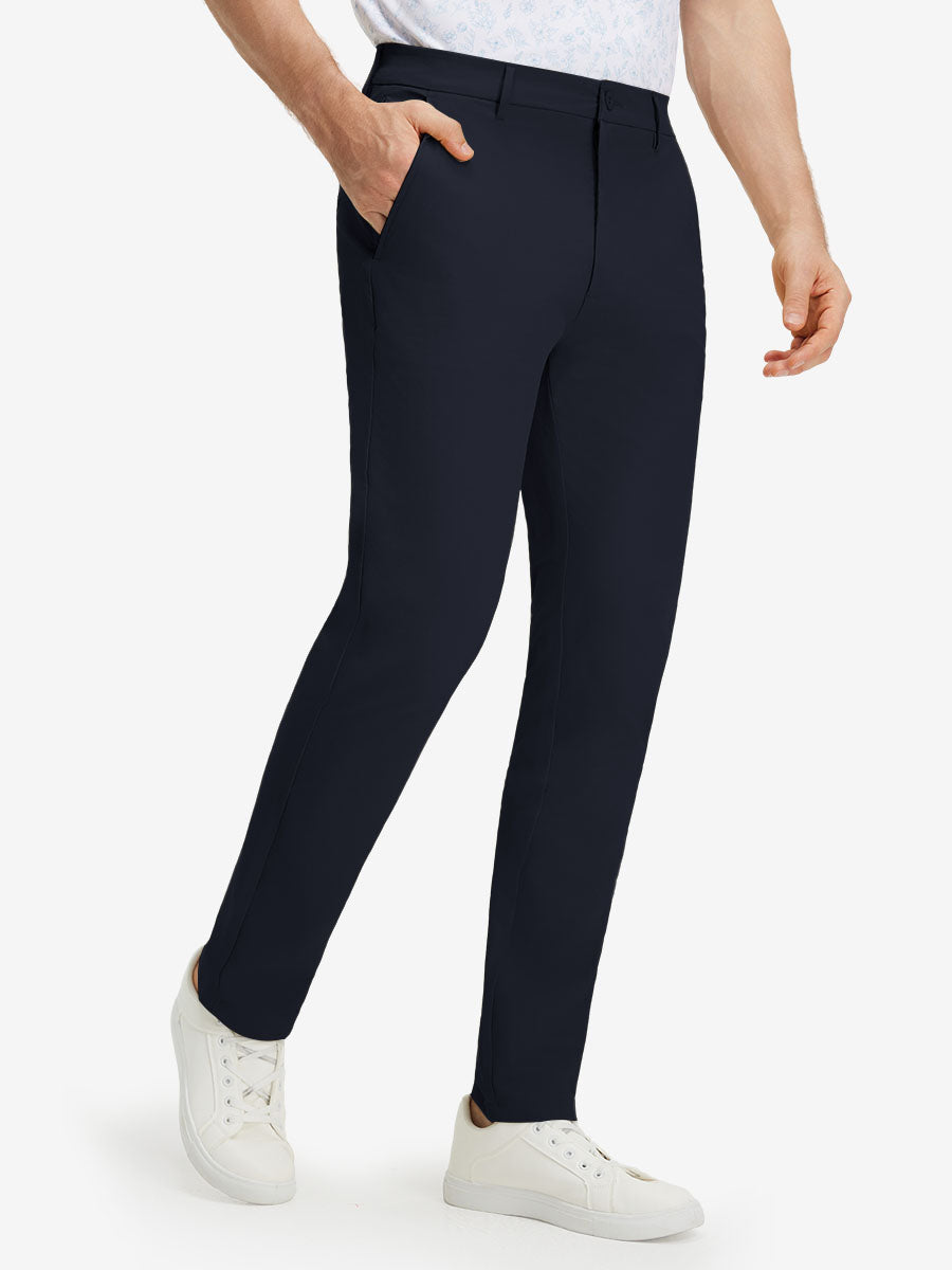 Stretch Cotton Blend Slim Fit Golf Trousers 5 Pockets