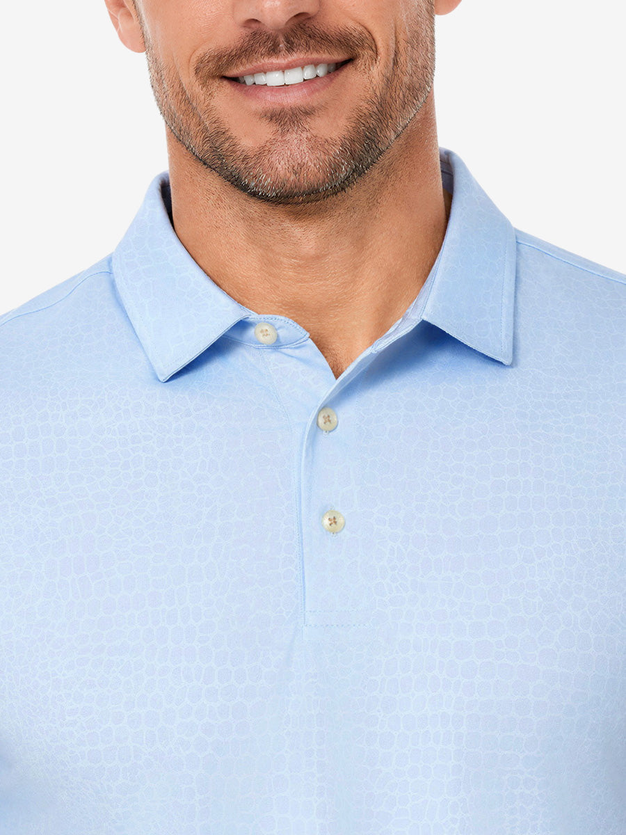 Nylon Blend Casual Jacquard Polo Shirts