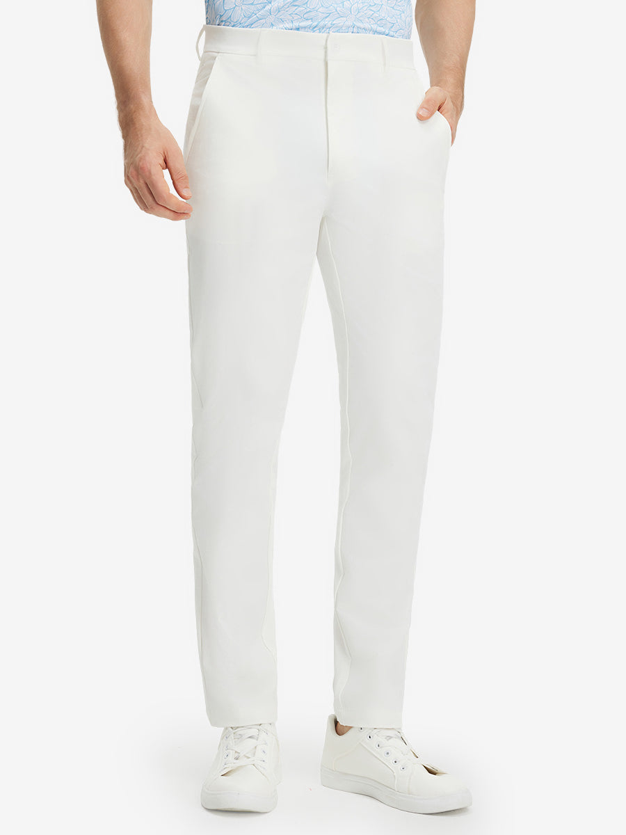 Stretch Cotton Blend Slim Fit Golf Trousers 5 Pockets