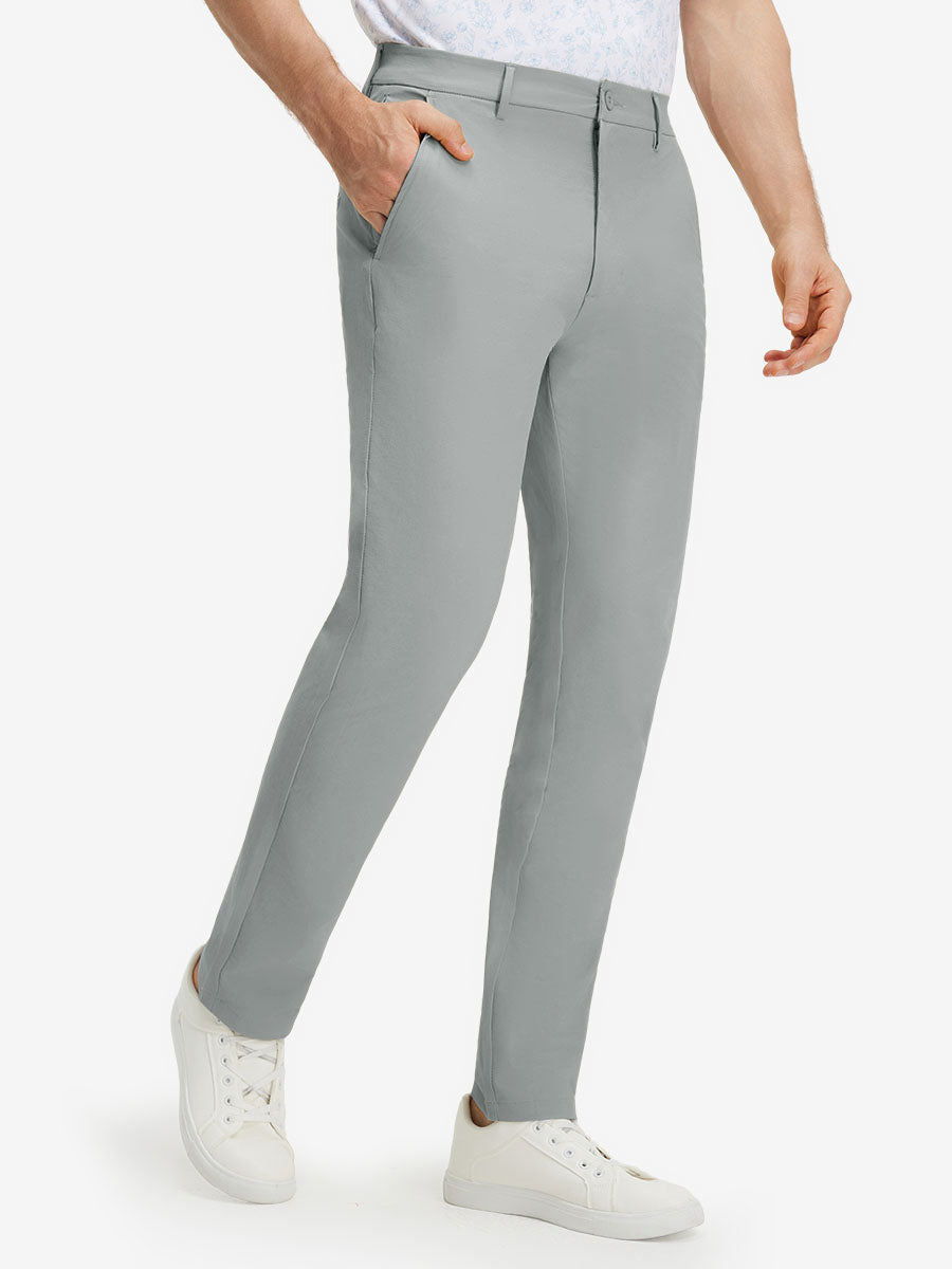Stretch Cotton Blend Slim Fit Golf Trousers 5 Pockets