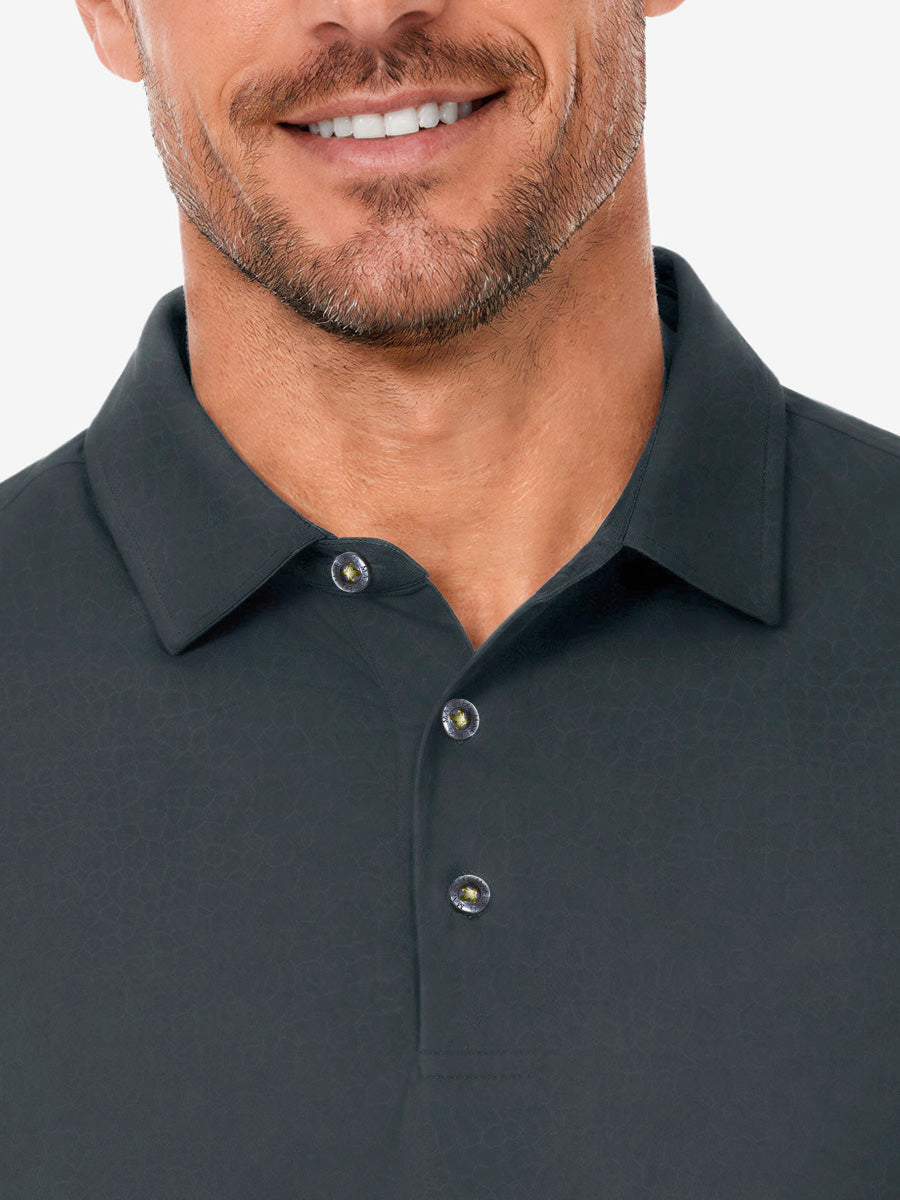 Nylon Blend Casual Jacquard Polo Shirts