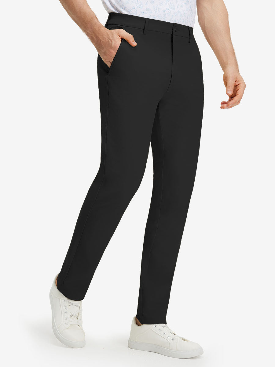Stretch Cotton Blend Slim Fit Golf Trousers 5 Pockets