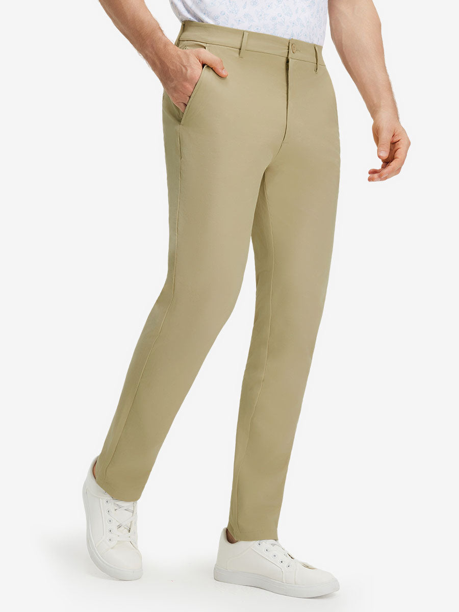 Stretch Cotton Blend Slim Fit Golf Trousers 5 Pockets