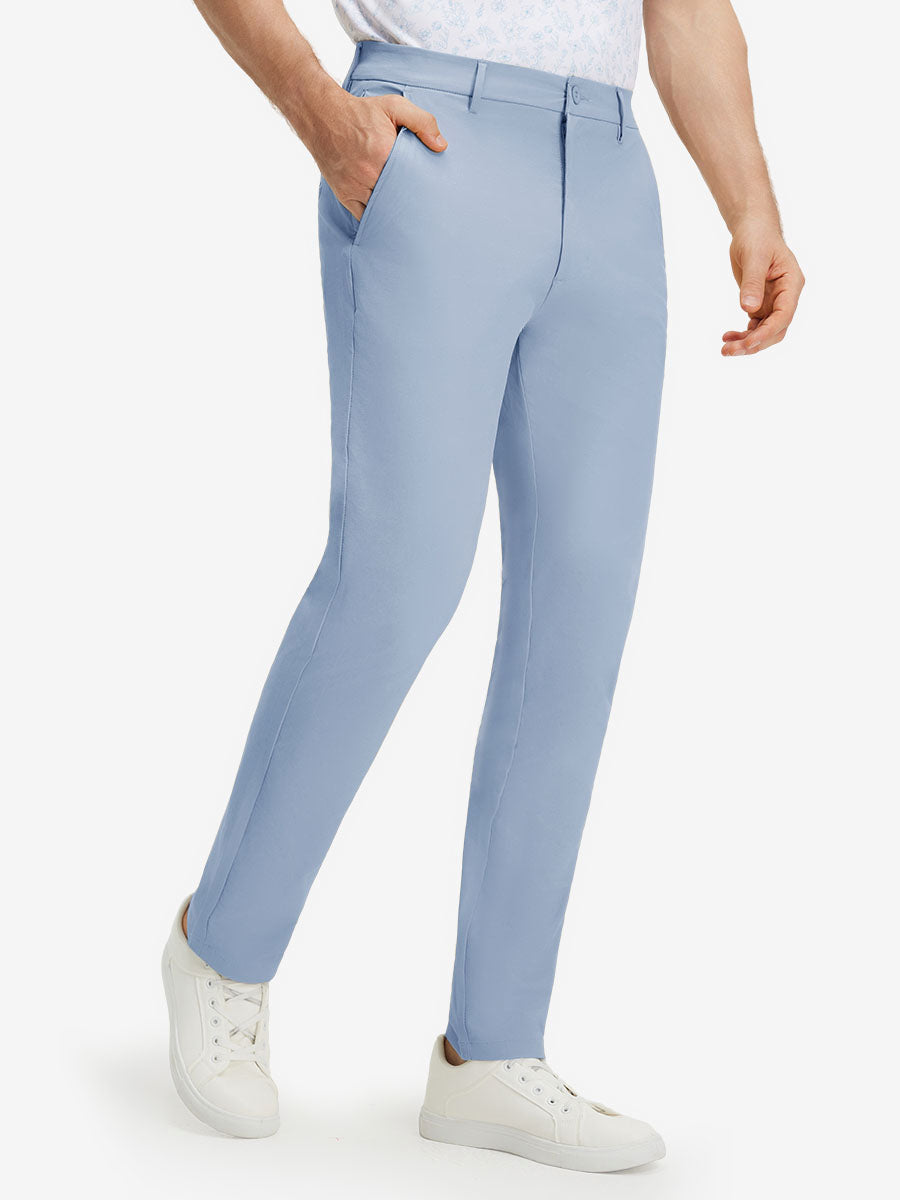 Stretch Cotton Blend Slim Fit Golf Trousers 5 Pockets