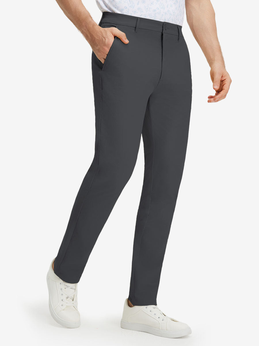 Stretch Cotton Blend Slim Fit Golf Trousers 5 Pockets