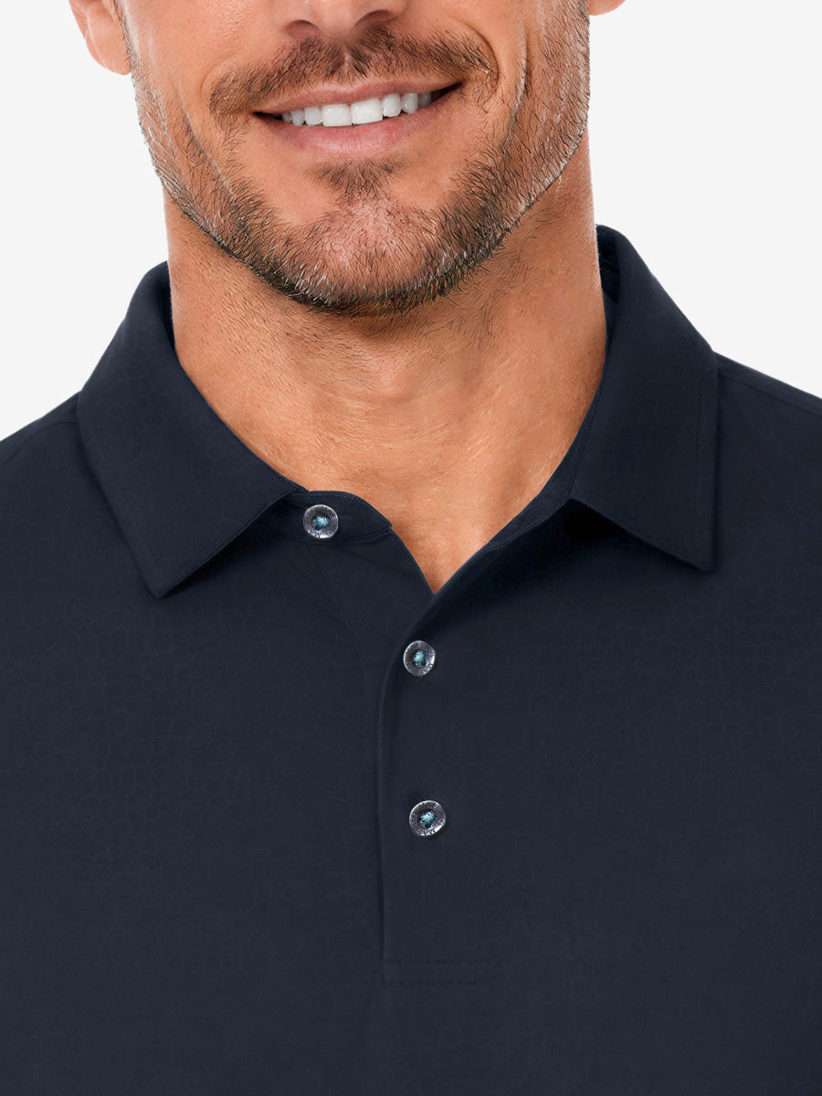 Nylon Blend Casual Jacquard Polo Shirts