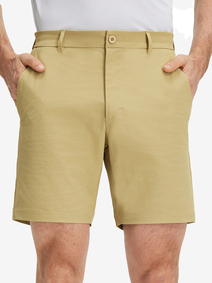 Flat Front Flex Cotton Blend Golf Shorts