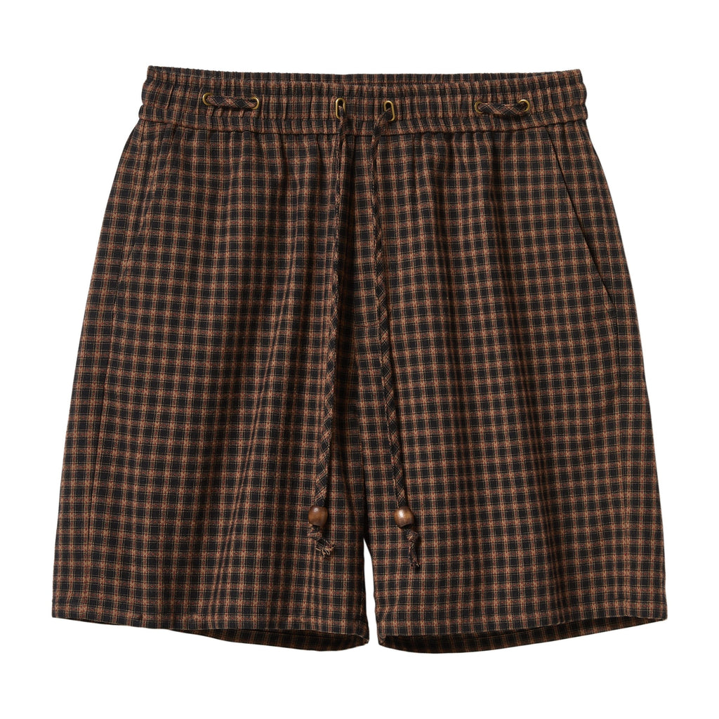 Easy-Going Shorts (Dark Brown Plaid)