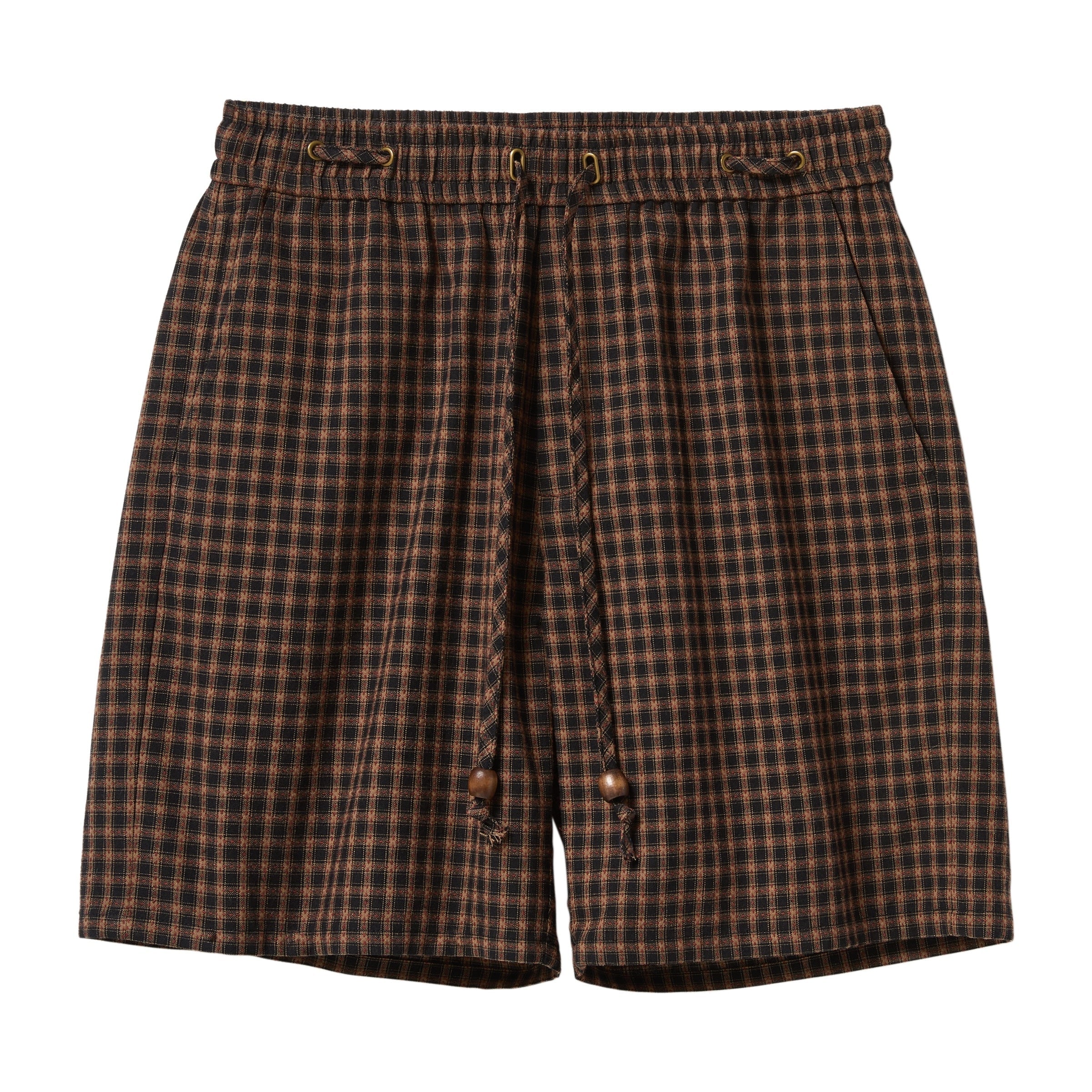 Easy-Going Shorts (Dark Brown Plaid)