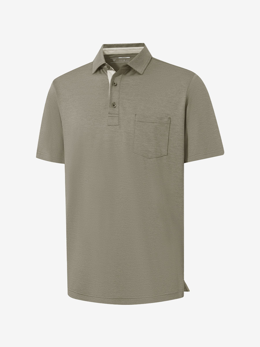 Performance Heather Contrast Collar Polo Shirts