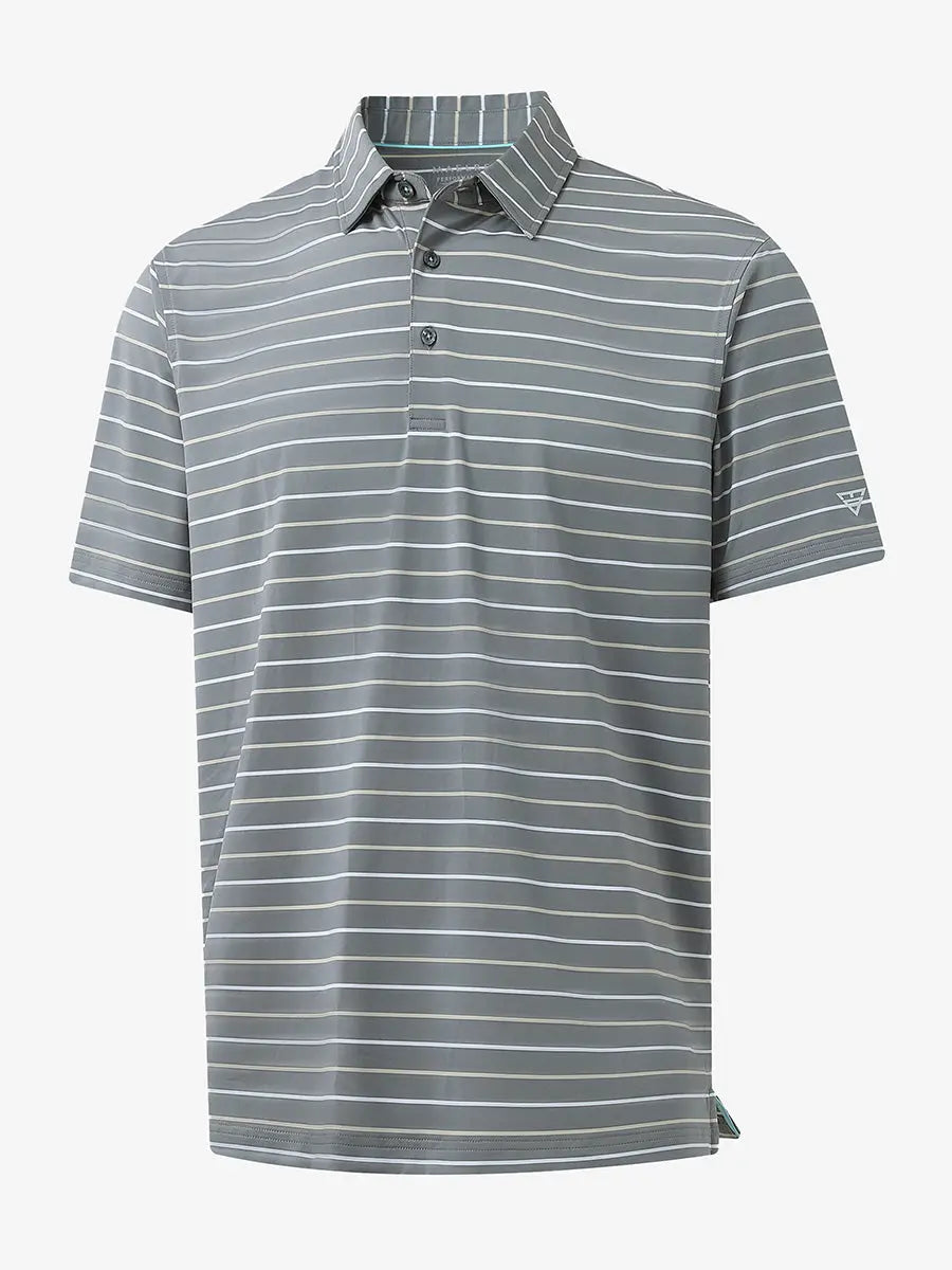 Stylish Stripe Jersey Golf Polo