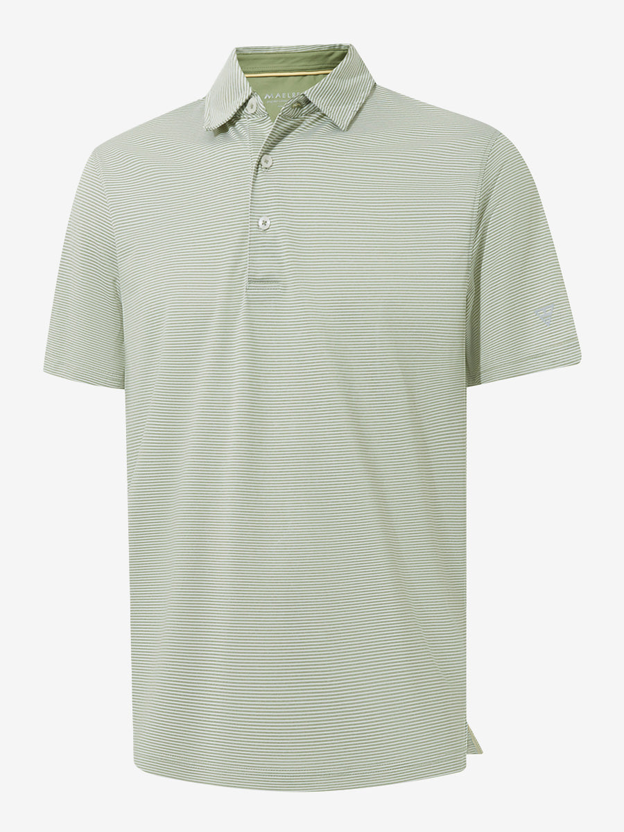 Comfy Breathable Pin-Stripe Texture Golf Polos