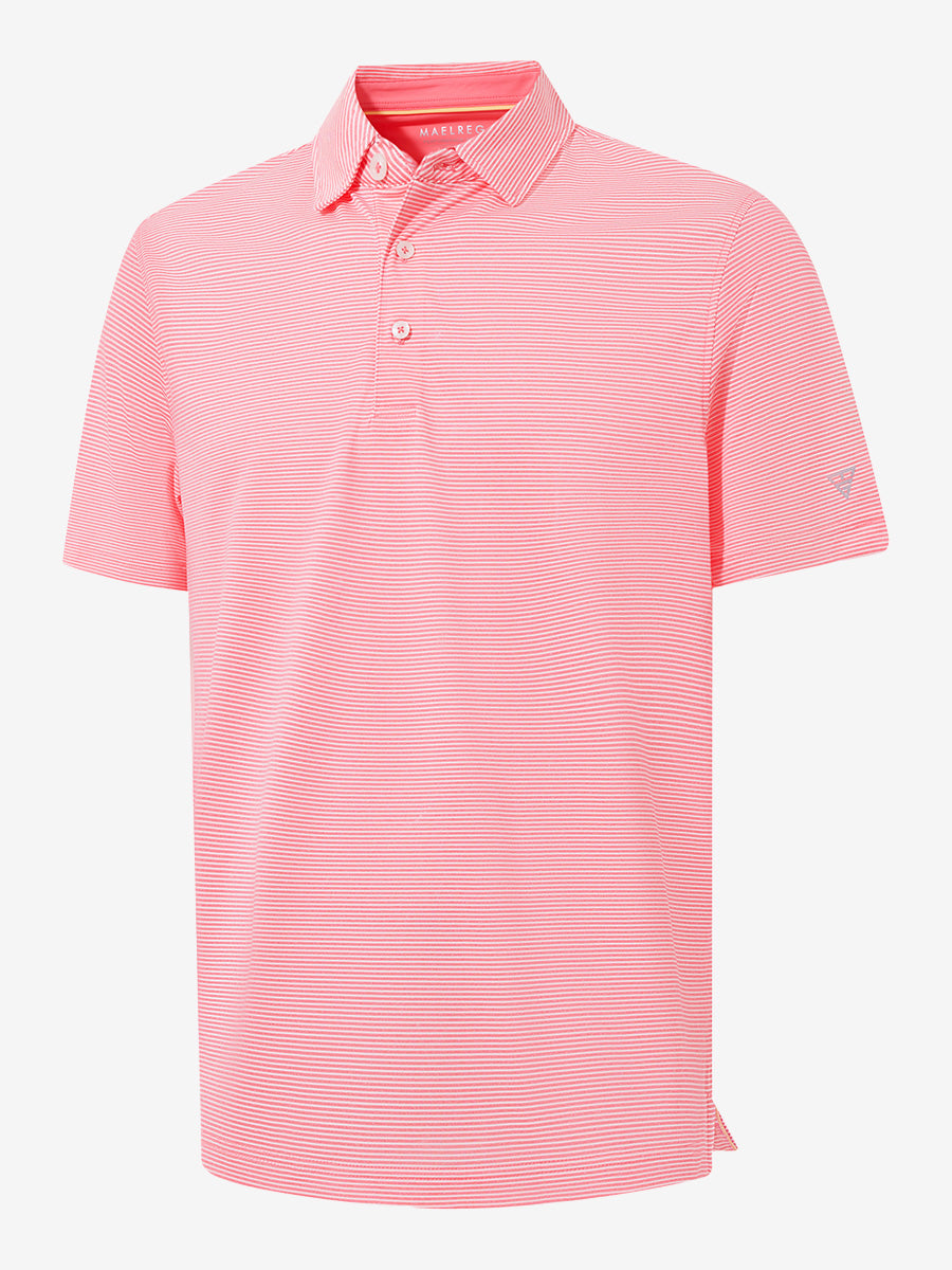 Comfy Breathable Pin-Stripe Texture Golf Polos