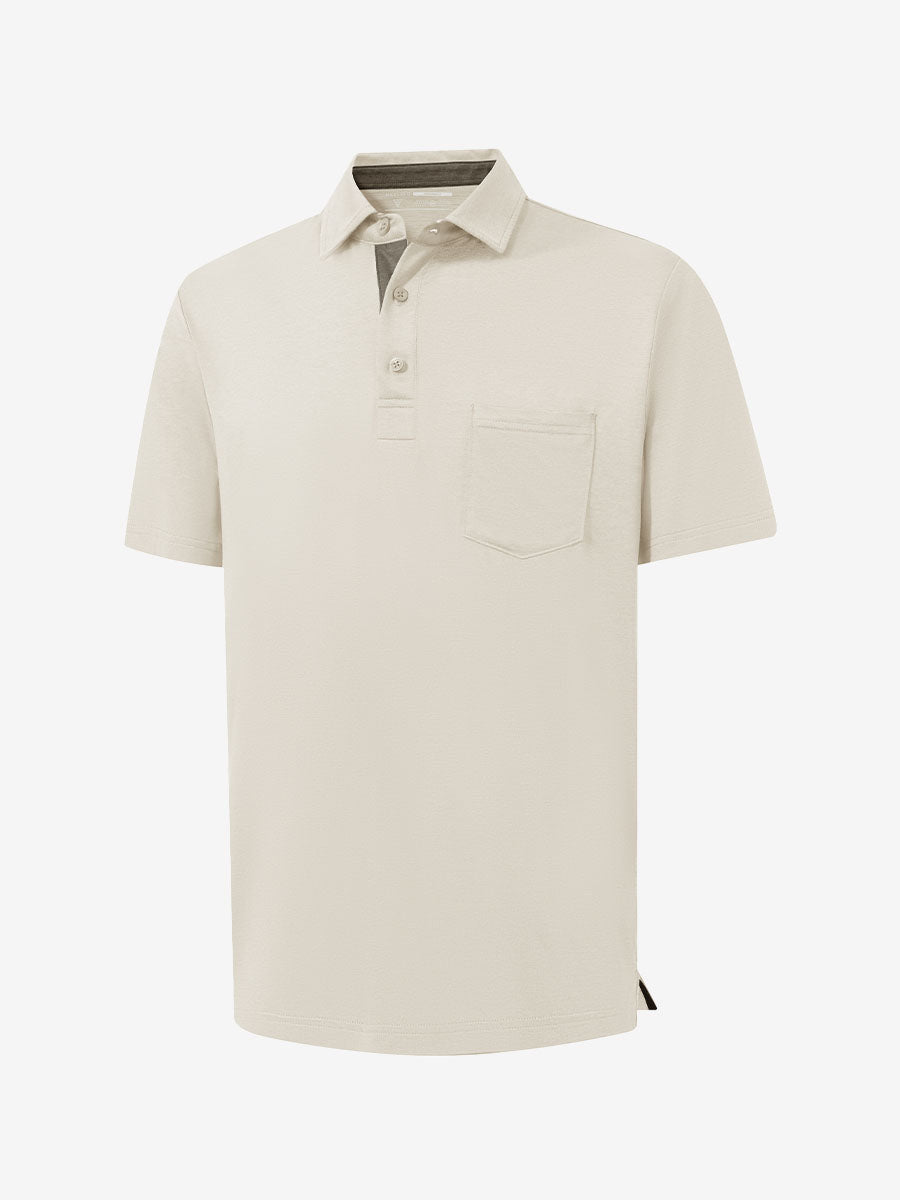 Performance Heather Contrast Collar Polo Shirts