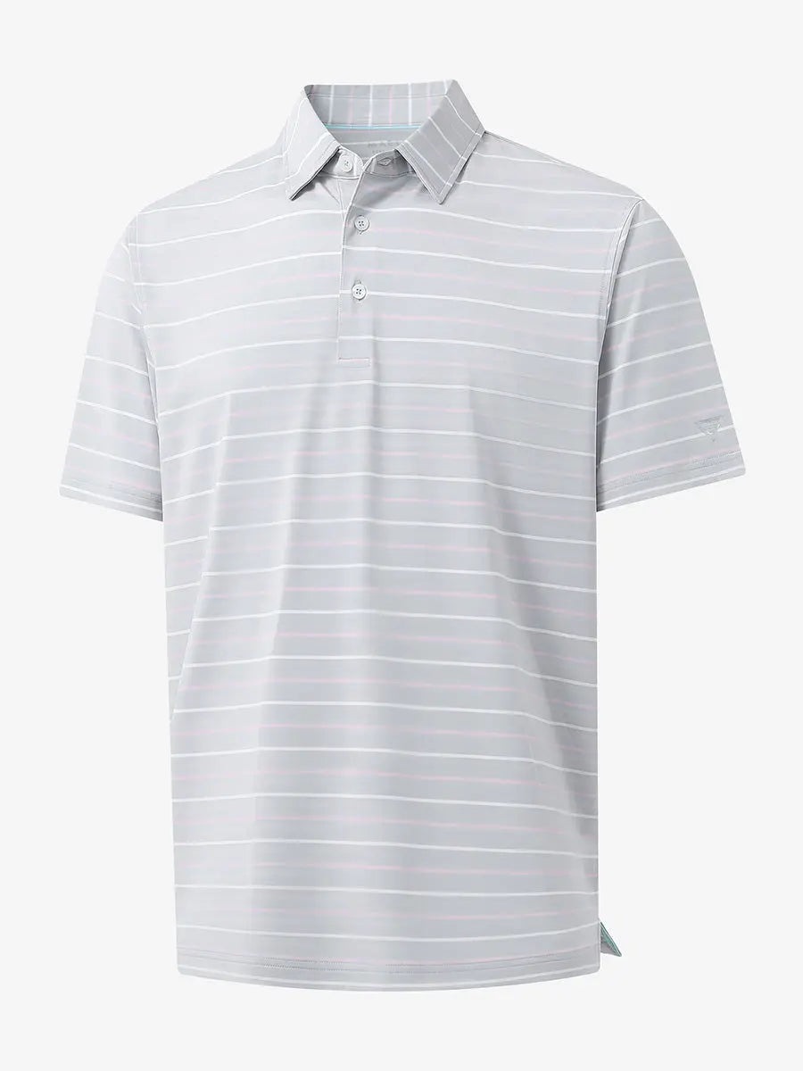 Stylish Stripe Jersey Golf Polo