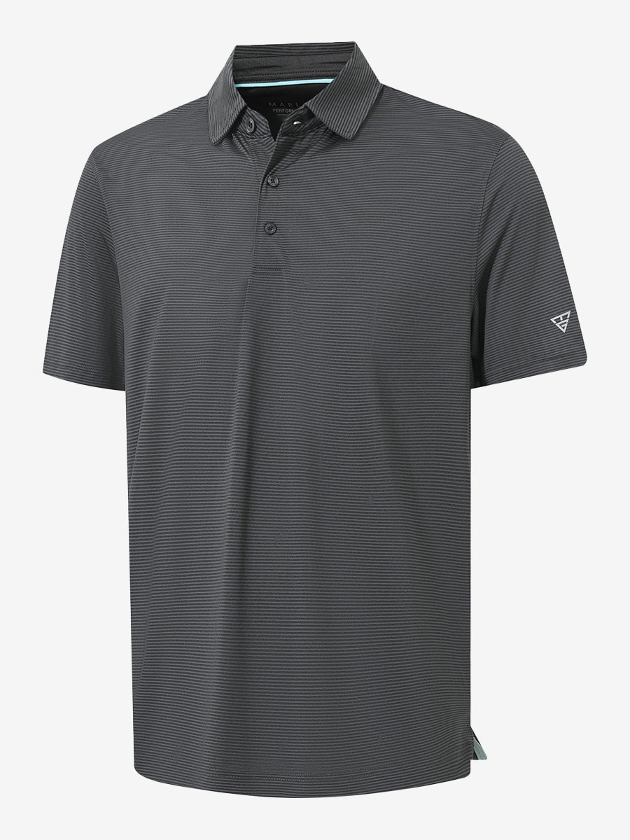 Comfy Breathable Pin-Stripe Texture Golf Polos