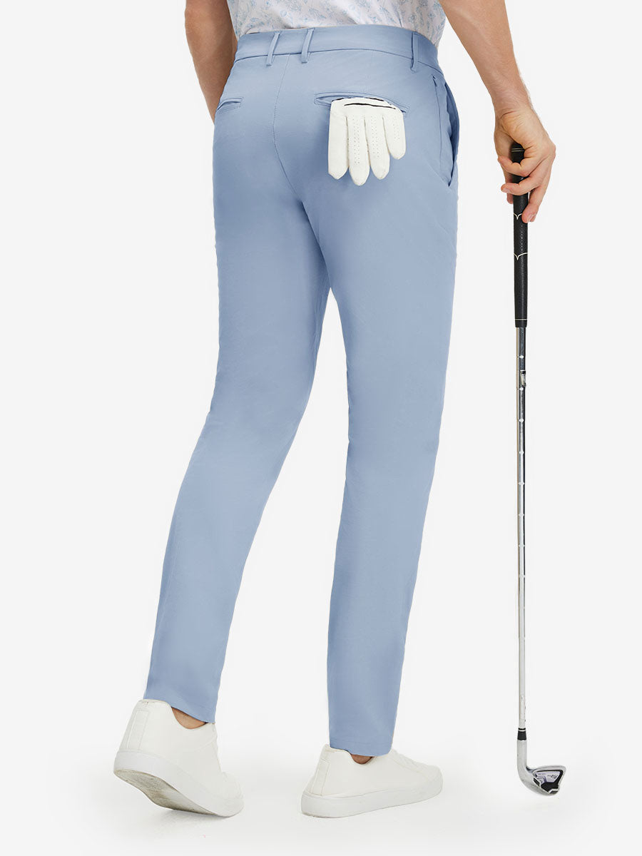 Stretch Cotton Blend Slim Fit Golf Trousers 5 Pockets