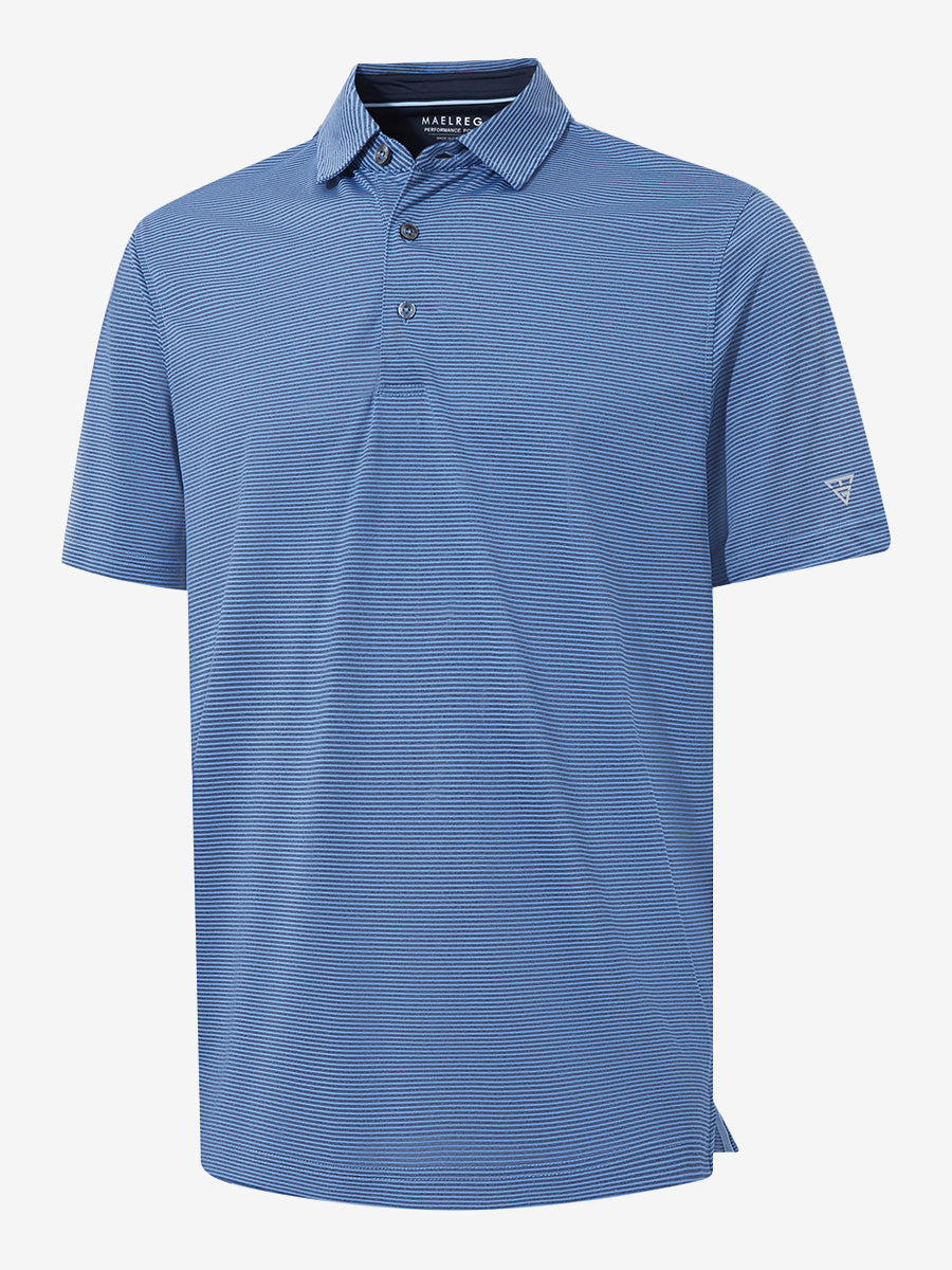 Comfy Breathable Pin-Stripe Texture Golf Polos