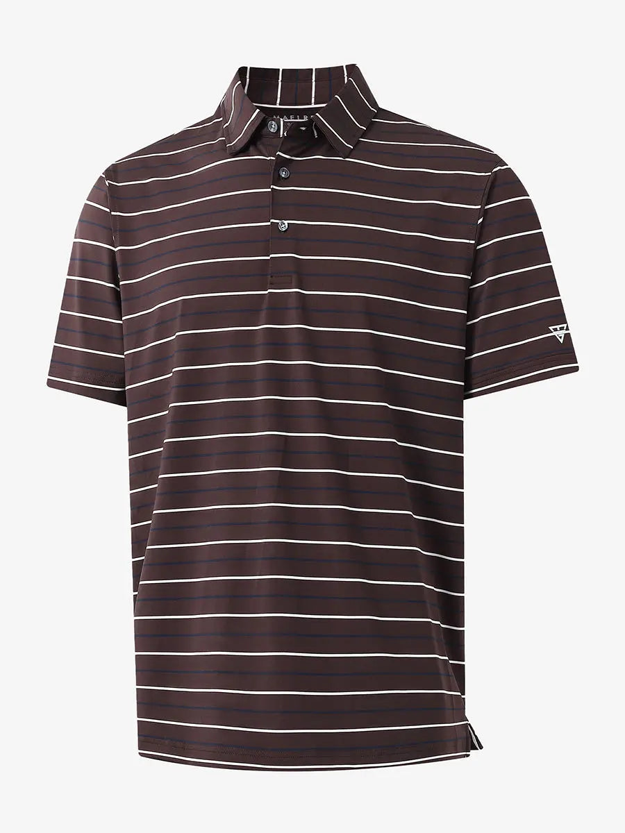 Stylish Stripe Jersey Golf Polo