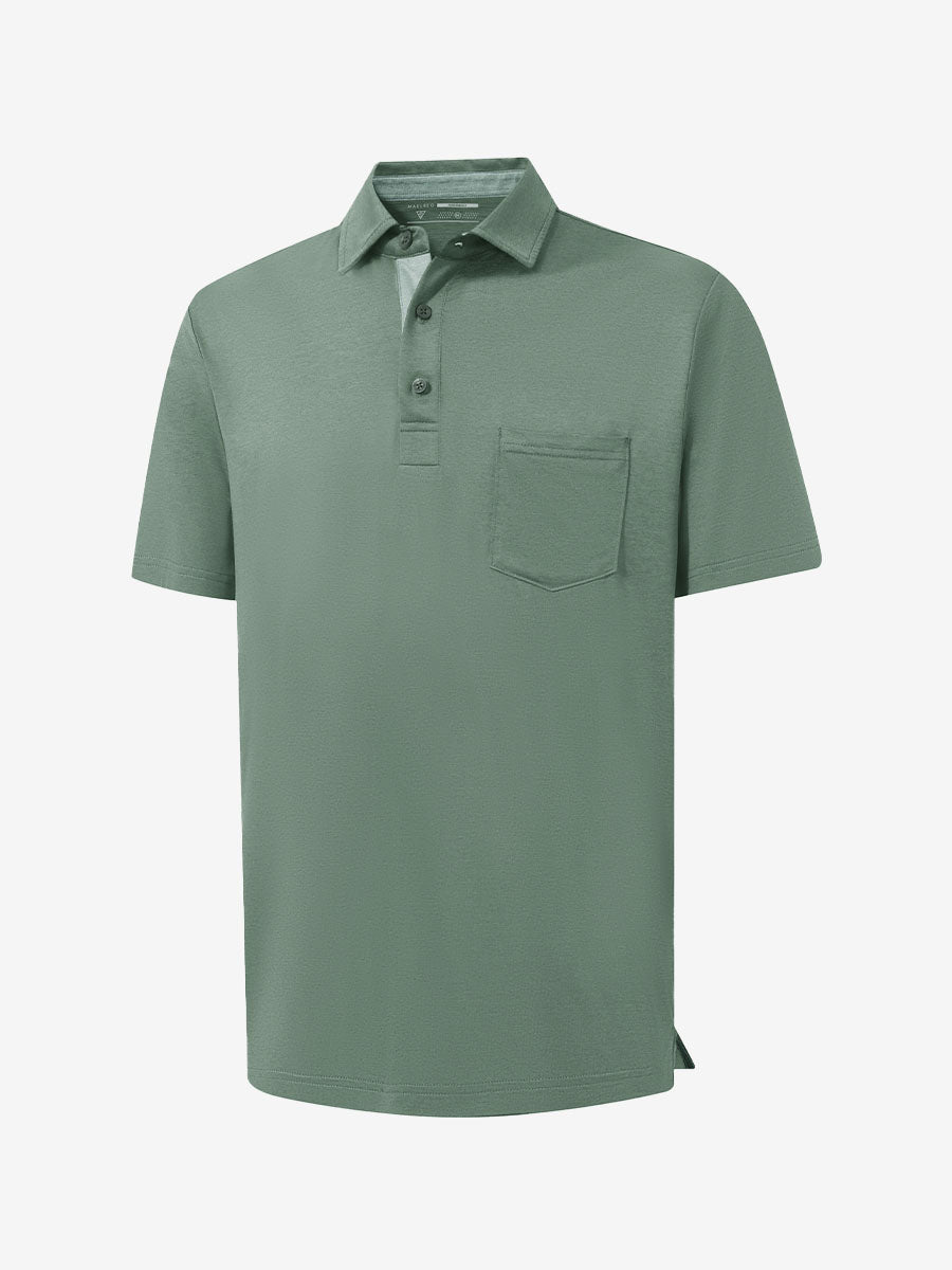 Performance Heather Contrast Collar Polo Shirts