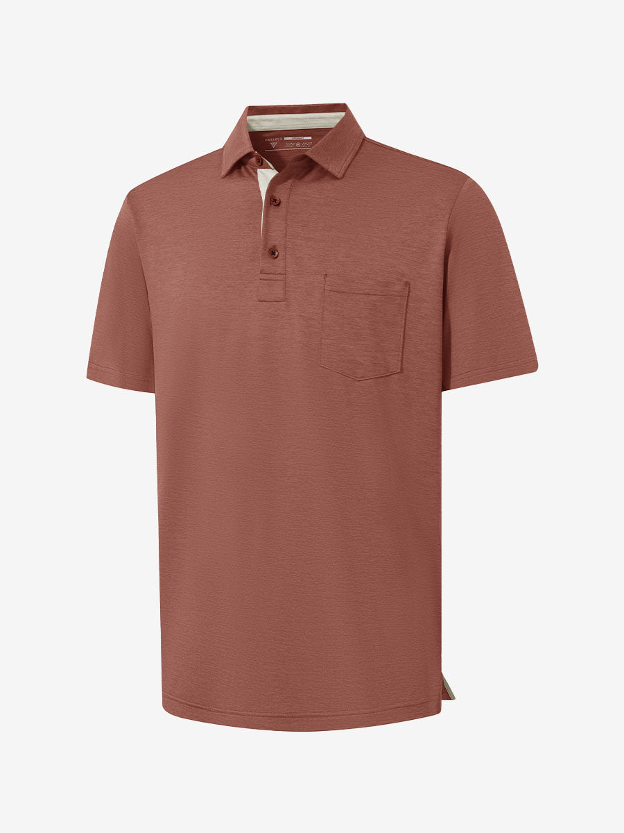 Performance Heather Contrast Collar Polo Shirts