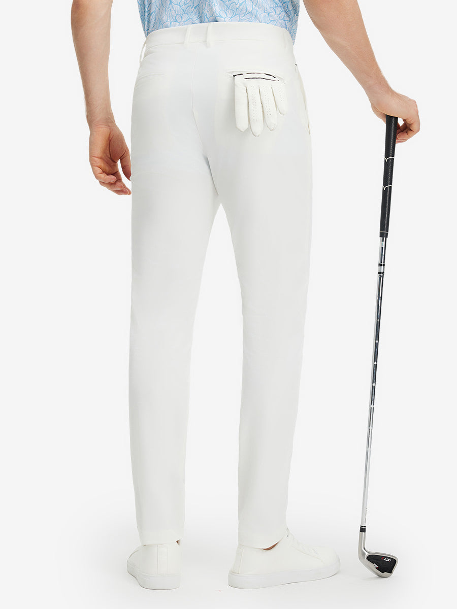 Stretch Cotton Blend Slim Fit Golf Trousers 5 Pockets