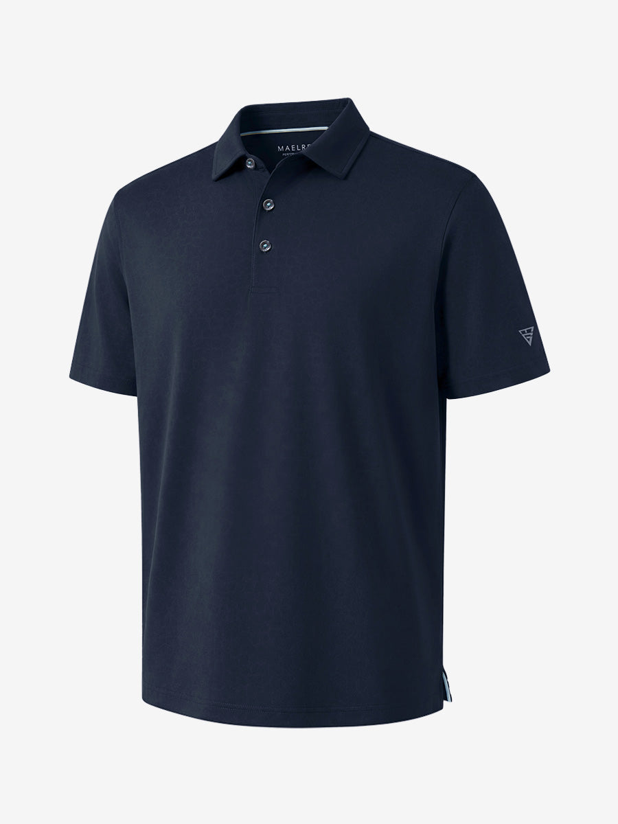 Nylon Blend Casual Jacquard Polo Shirts