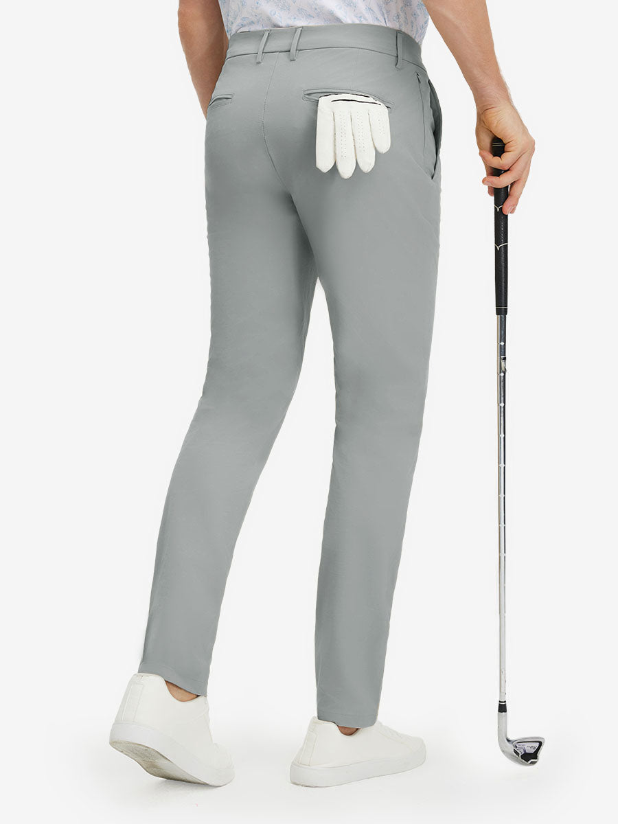 Stretch Cotton Blend Slim Fit Golf Trousers 5 Pockets