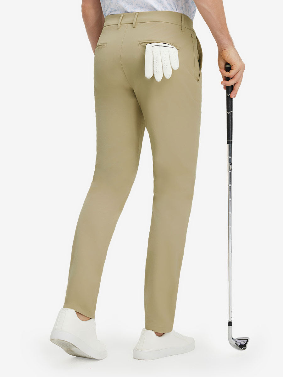 Stretch Cotton Blend Slim Fit Golf Trousers 5 Pockets