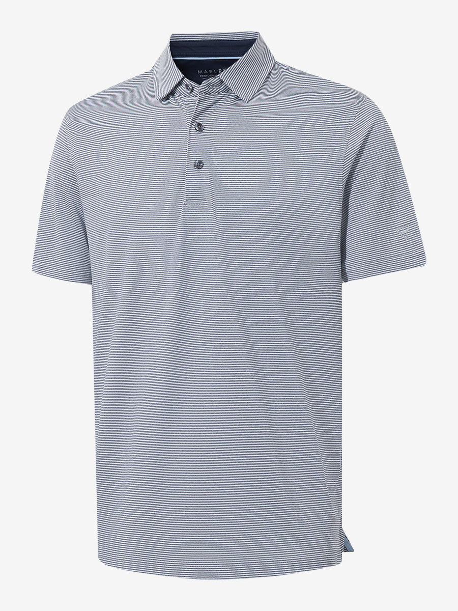 Comfy Breathable Pin-Stripe Texture Golf Polos