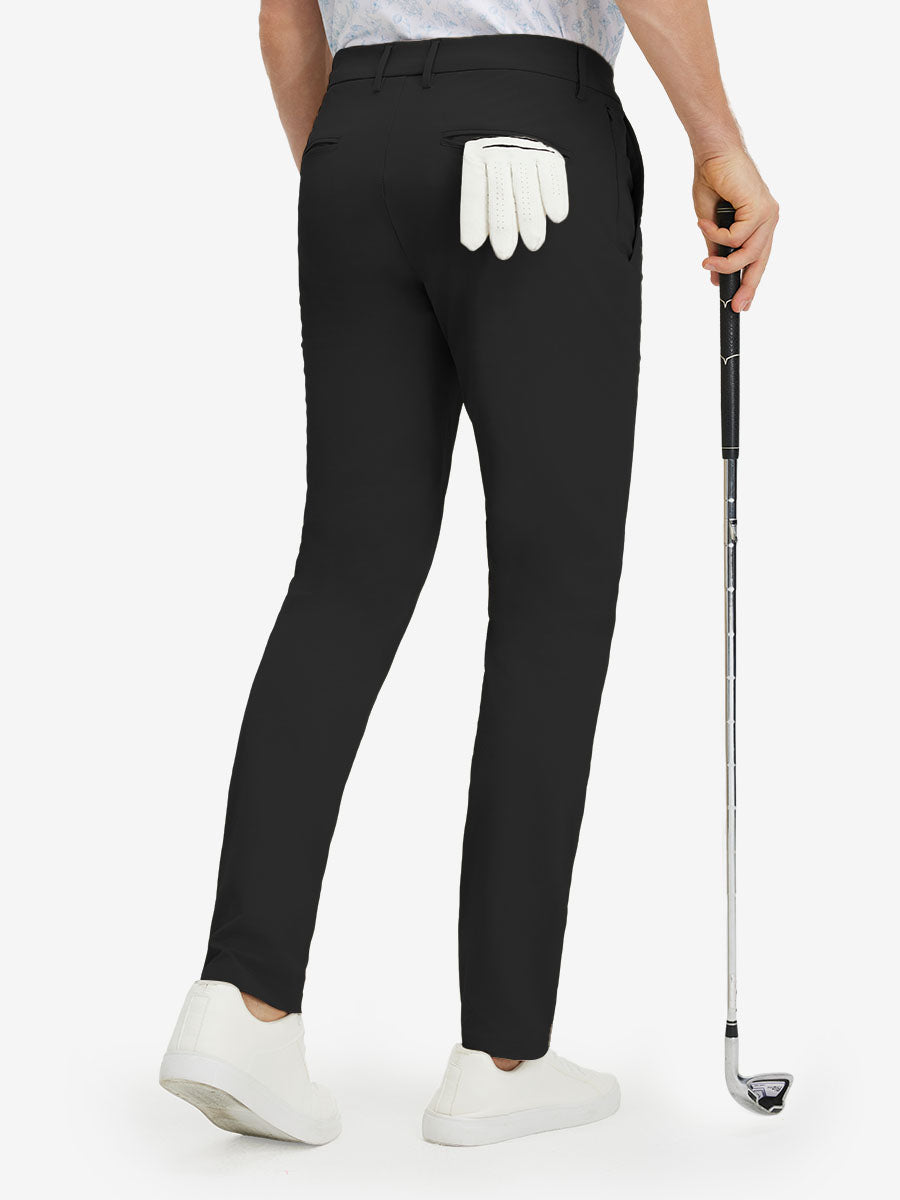 Stretch Cotton Blend Slim Fit Golf Trousers 5 Pockets