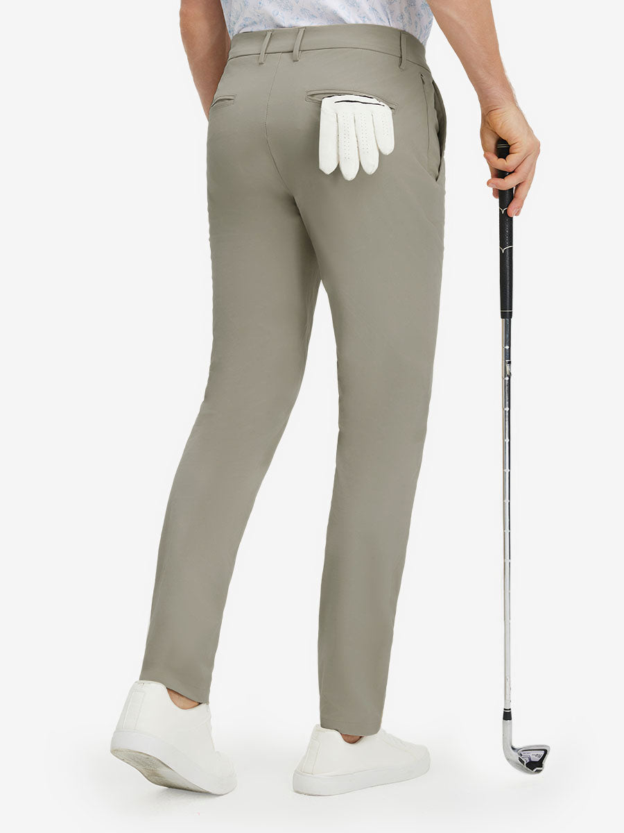 Stretch Cotton Blend Slim Fit Golf Trousers 5 Pockets