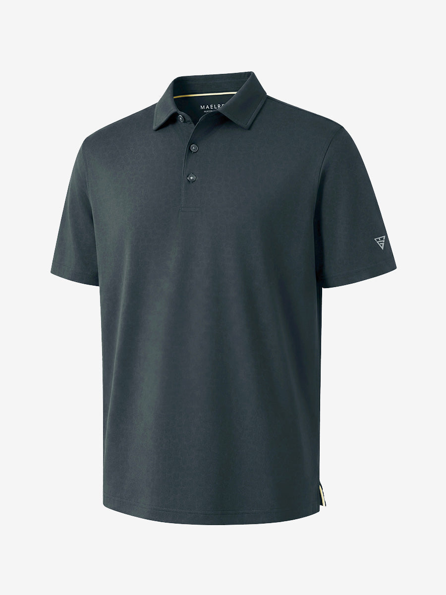 Nylon Blend Casual Jacquard Polo Shirts