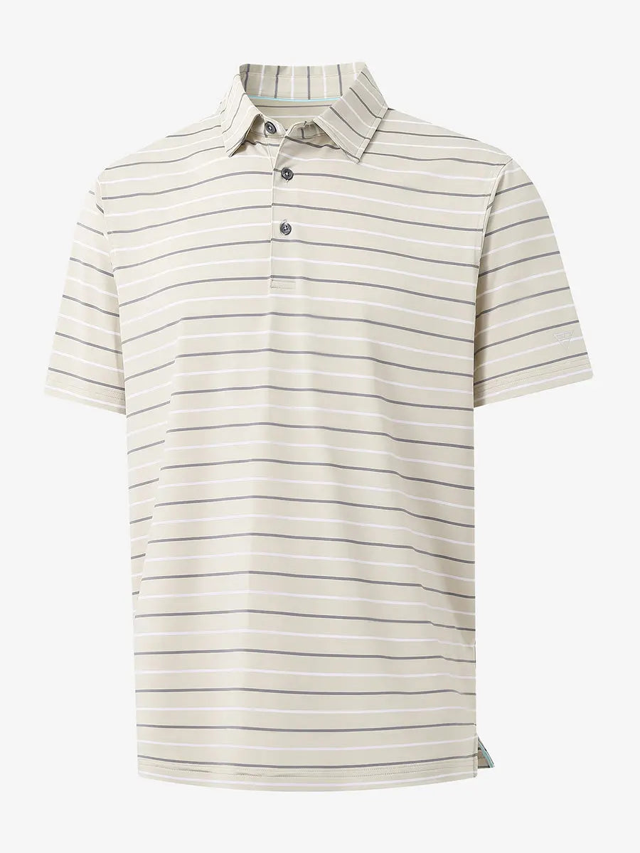 Stylish Stripe Jersey Golf Polo