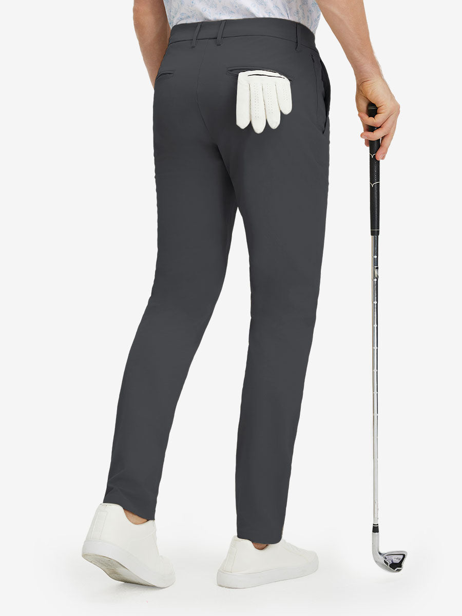Stretch Cotton Blend Slim Fit Golf Trousers 5 Pockets