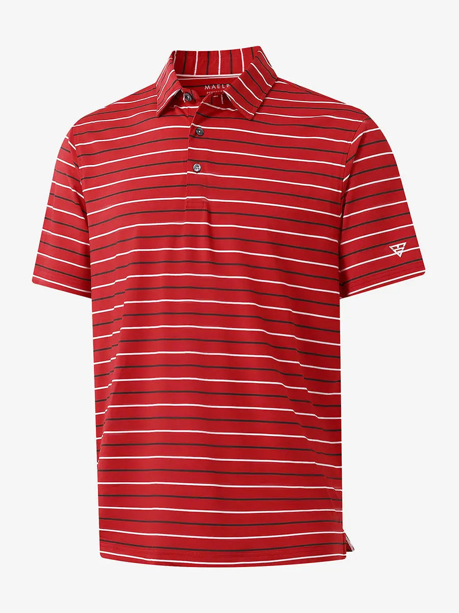 Stylish Stripe Jersey Golf Polo