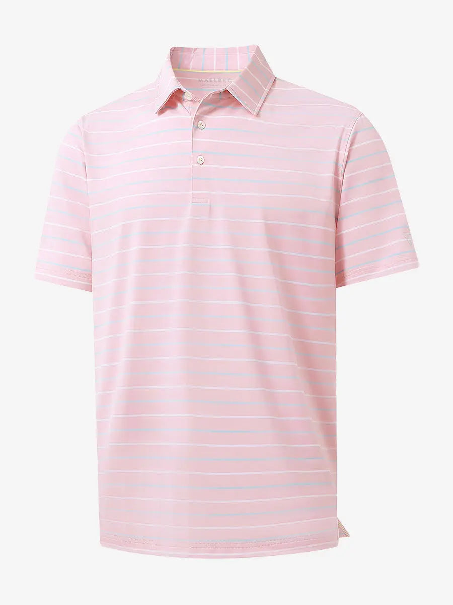 Stylish Stripe Jersey Golf Polo
